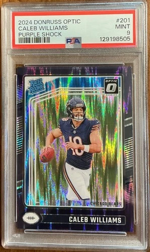 2024 DONRUSS OPTIC CALEB WILLIAMS RC PURPLE. SHOCK PSA 9
