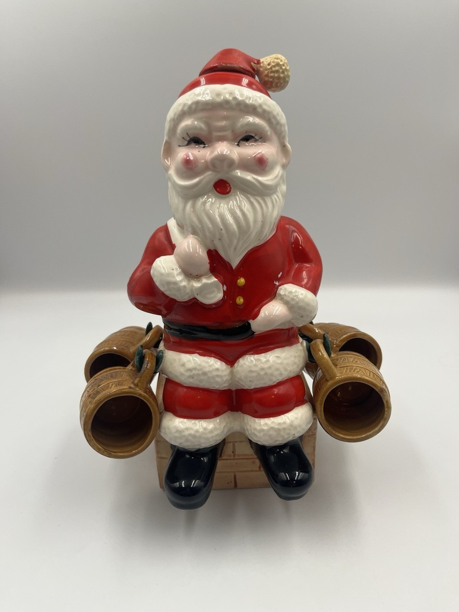 RARE ! VTG Chase Ceramic Santa Claus Kitsch Liquor Decanter 4