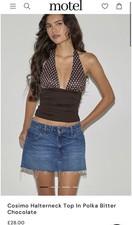 Motel Rock Brown Polka Dot Halter Top SOLD OUT