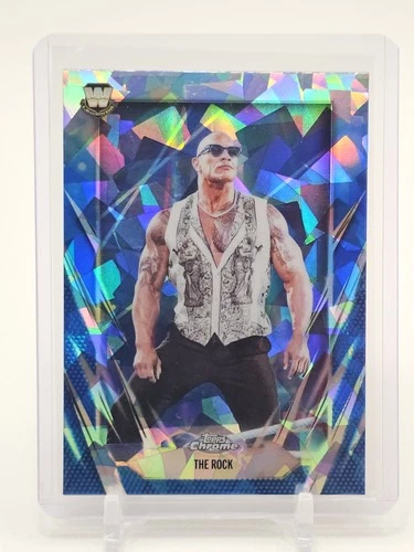 THE ROCK 2026 TOPPS CHROME WWE BLUE SAPPHIRE REFRACTOR #1 LEGENDS Q5729