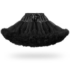 Short Tulle Petticoat Chiffon Fluffy Underskirt for Cosplay Party Elastic W...