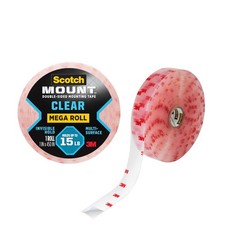 Scotch Double Sided Tape, Clear Mounting Tape, 1 Roll Adhesive Tape, 1 in x 4...