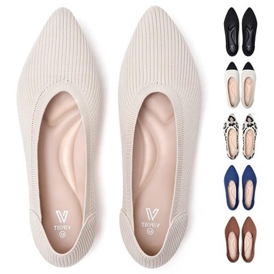 Knit Ballet Flats for , Pointed Toe Foldable Slip On Flats Shoes - Lightweigh...