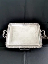 Ercuis Large Silver Bronze Tray Circa 1880 Regency Style