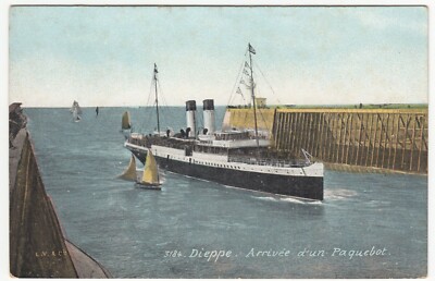 Frankreich; Dieppe, Ankunft des Postschiffes PPC von Aquaphoto, unbenutzt, um 1910