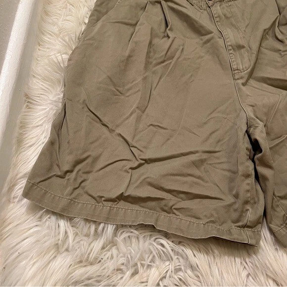 Pantalones Cortos Vintage Farah Para Hombre Talla 44 Plisados Caqui Beige Tiro Alto 100% Algodón Foto 3 de 4