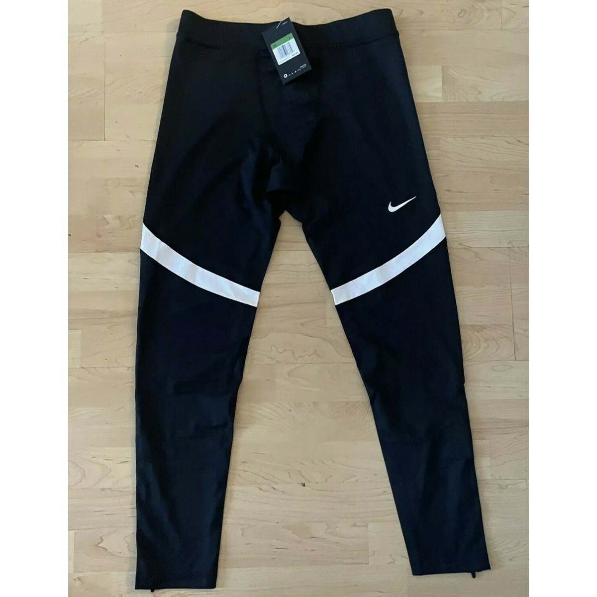 NIKE Mens Dri-Fit POWER Tech Running Tights Pants - Black w