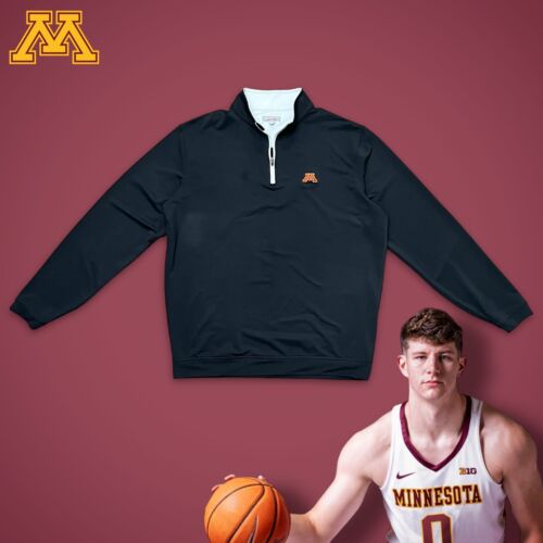 Peter Millar x Minnesota Golden Gophers Team Worn Liam Zip Golf Pullover XL