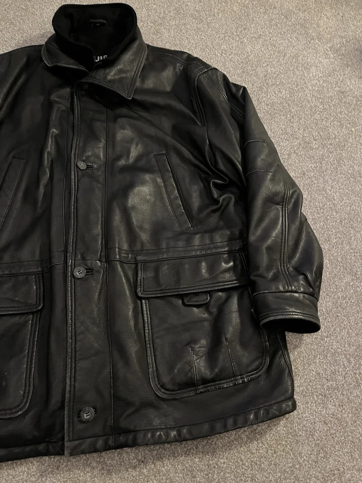Vintage Givenchy Cuir Givenchy Paris Purfume Leather Jacket Black Biker Size 54 - Image 4 of 4