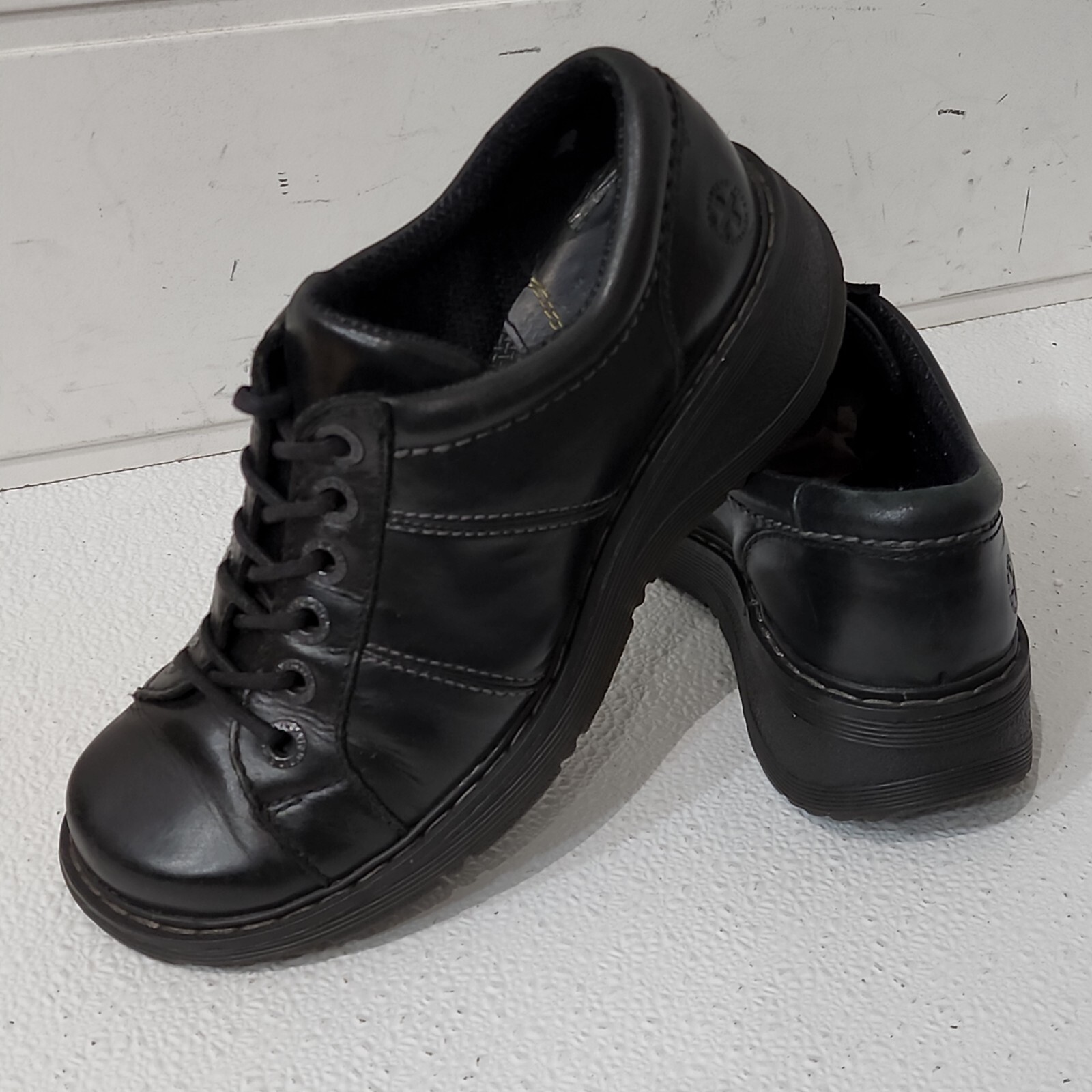 SAOLA Stivali bassi Dr. Martens donna Bailey taglia 7 nero tinta unita suola spessa AW004 NW05L