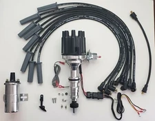 FORD FE 390 427 428 SMALL FEMALE CAP HEI DISTRIBUTOR + 8.5mm WIRES + CHROME COIL