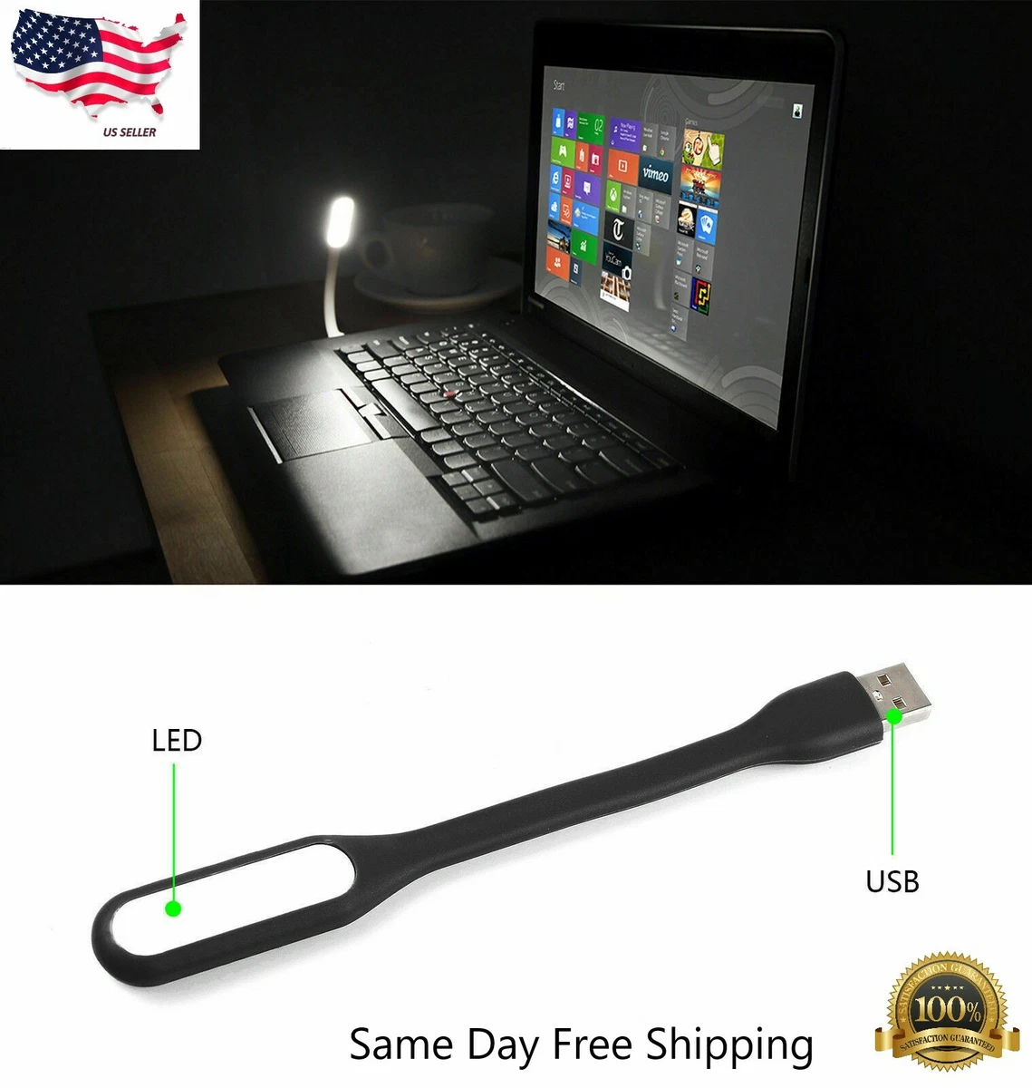 Flexible USB LED Light Lamp Computer Keyboard Study Reading Notebook Laptop  PC