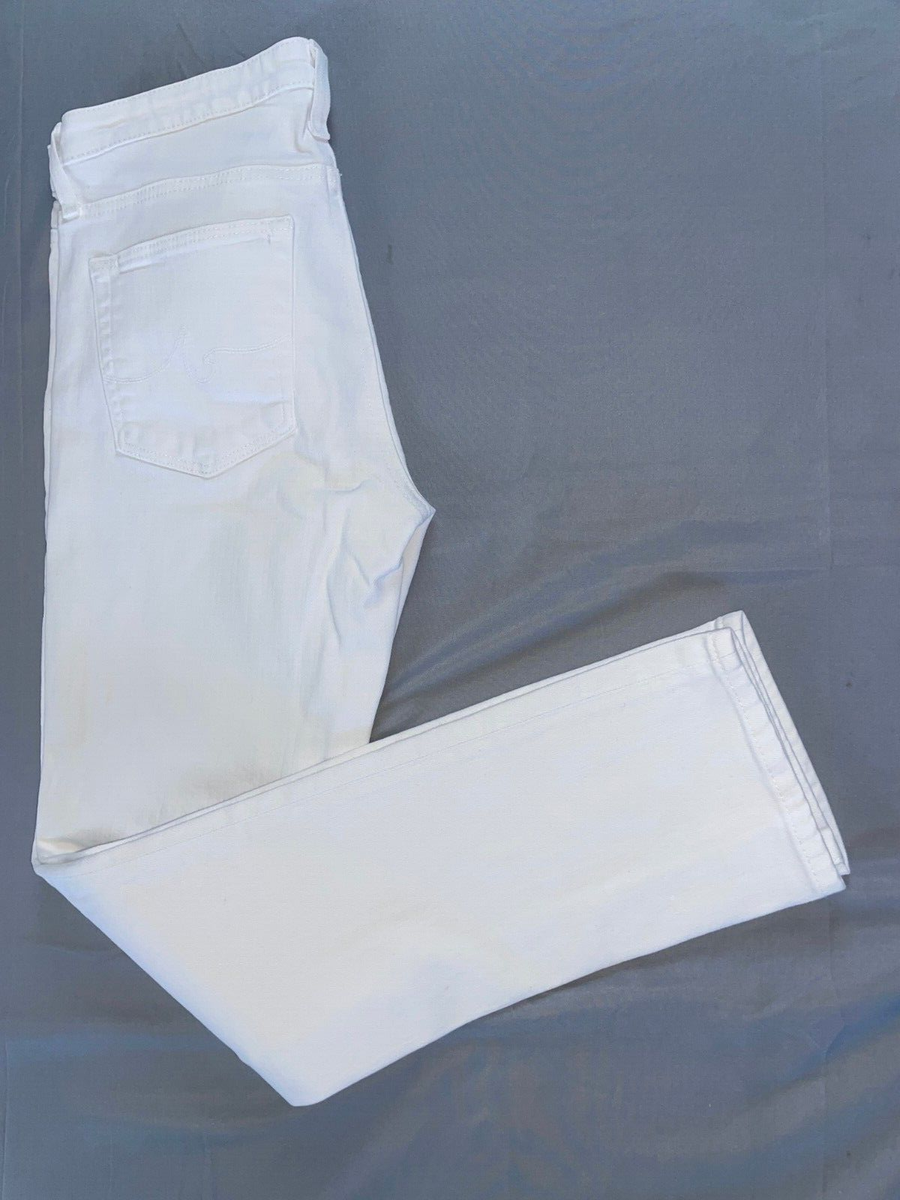 AG The Prima Ankle Cigarette Leg Stretch Denim Jeans. White, Women's 27R. EUC!!
