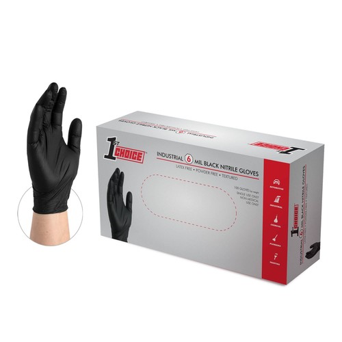 1. Wahl Premium Schwarz Nitril Einweghandschuhe, 6 Mil, Box mit 100 - Bild 1 von 41