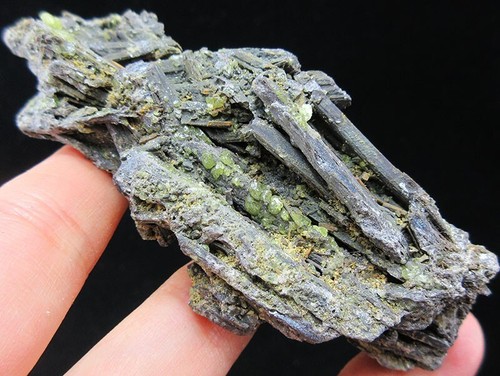 10.3cm 113g Stibnite&Valentinite&native Sulfur crystal mineral specimen,China! - Picture 3 of 10