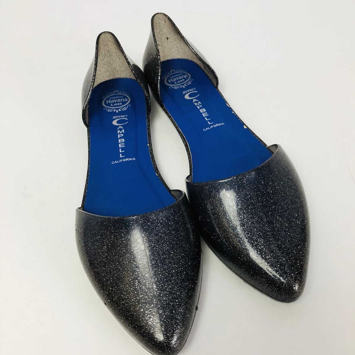 Jeffrey Campbell Havana Gray Sparkle Jelly D Orsay Flats Slip On