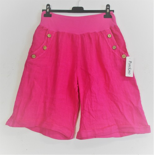 LagenLook Ladies Knee Length 100% Linen Shorts 12 Colours One Size:Regular - Picture 43 of 76