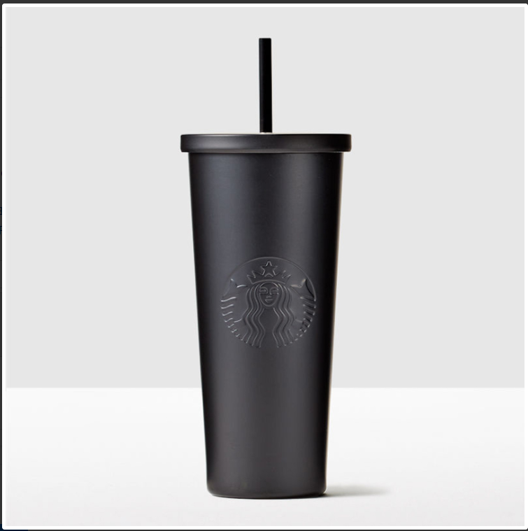 Starbucks Matte Black Stainless Steel Cold Cup - 24 oz - New