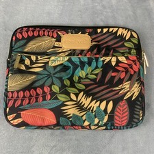 CoolBell Laptop Sleeve Tablet iPad Small Zippered Padded Floral Leaves