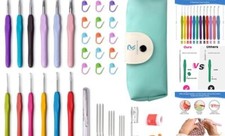 12 Sizes Crochet Hooks Set for Arthritic Hands, Ergonomic Soft Grip Blue