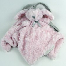 Blankets and Beyond Lavender Pink Bunny Security Blanket Lovey Pacifier Holder