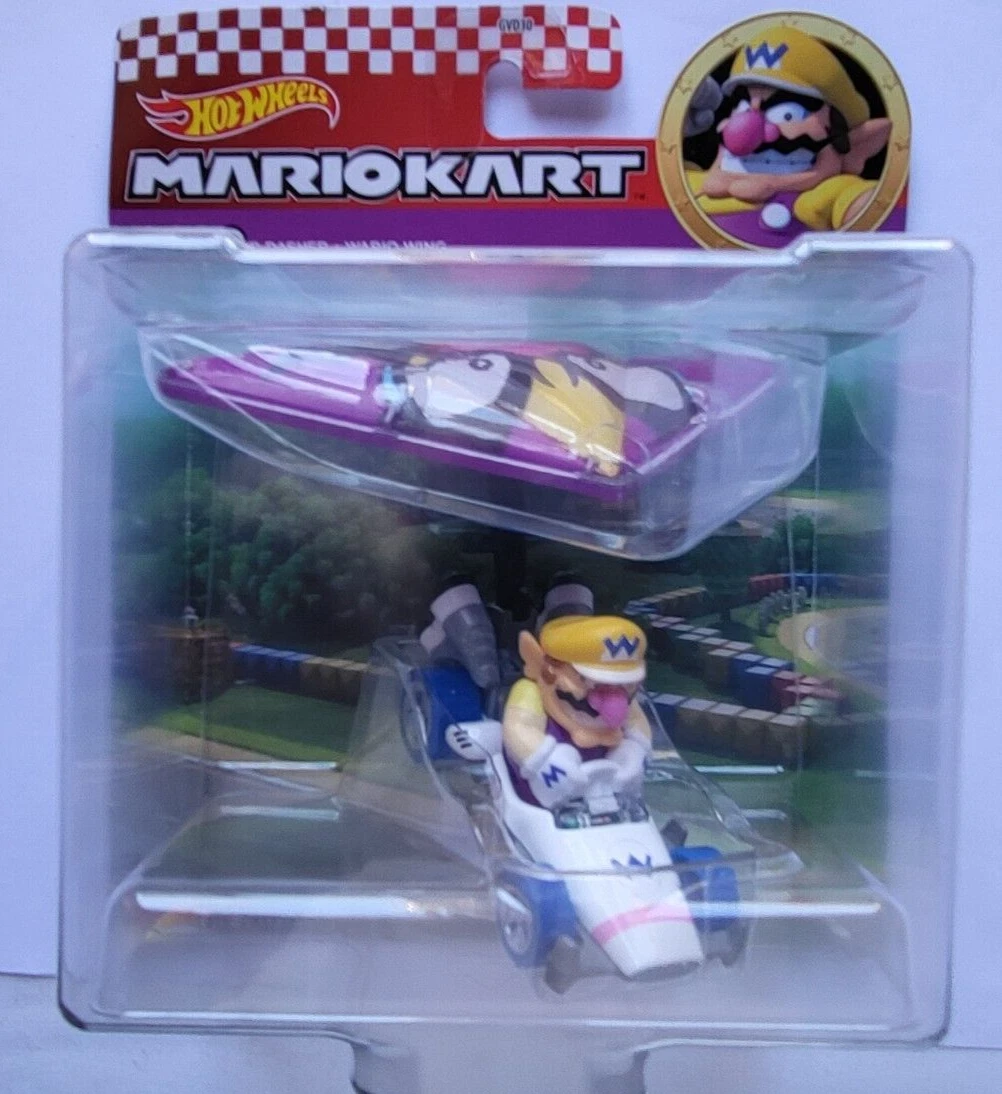 Hot Wheels Mario Kart Wario B Dasher Wario Wing Glider Diecast New