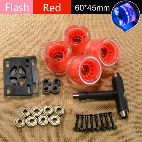 4Pcs Skateboard Flash Licht Räder Longboard Verschleißfest 60 45mm Lager - Bild 14 von 21