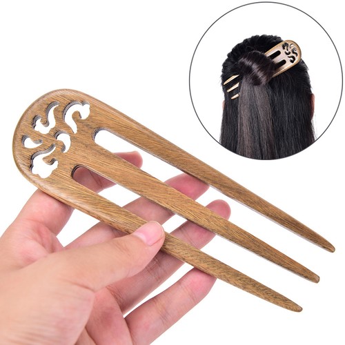 5-70-034-Carved-Ebony-Wooden-Sandalwood-Hair-Pin-Stick-Original-Retro-Women-Lady-FT