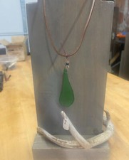 Green Sea Glass Pendant Necklace