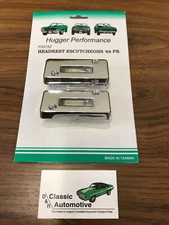 1969 Camaro Headrest Escutcheons Pair head rest chrome bezels bucket seat