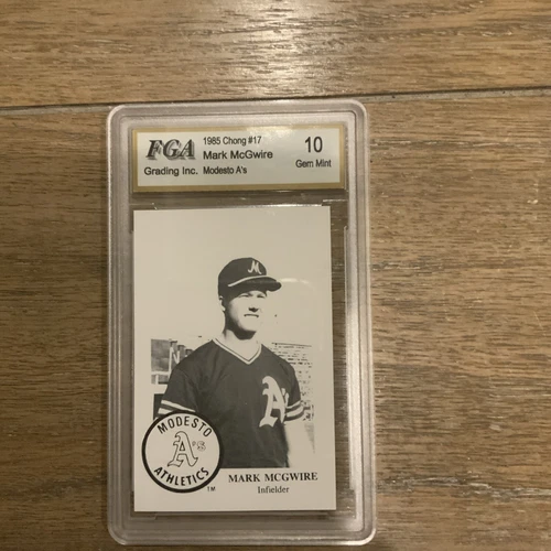 1985 Chong Modesto A’s Mark McGwire #17 FGA 10 Gem MINT RC Rookie