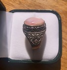 Oval Peruvian Pink Opal Ring in a Bali Silver Setting — photo 5