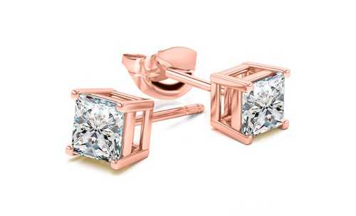 JUEGO DE CANASTAS CUADRADAS DE PLATA ESTERLINA 925 oro de 14 quilates o oro rosa con pendientes circulares - Imagen 4 de 4