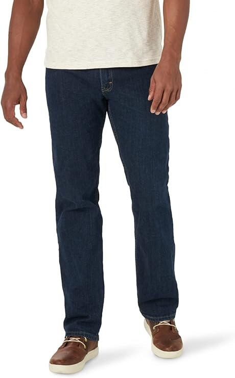 Wrangler Authentics Mens Regular Fit Comfort Flex Waist Jean Dark Indigo 38 x 34