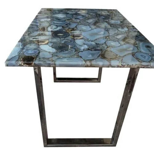 12"x24"Grey Rectangle Agate Dining Table Top Counter Kitchen Slab Furniture Deco - Picture 2 of 8