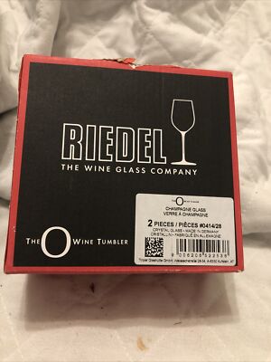 Set 2 Riedel O Wine Tumbler Champagne Crystal Glasses Germany Damaged box