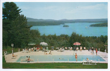 Weirs New Hampshire NH Shangri-La Motel Pool Lake Winnipesaukee Vintage Postcard