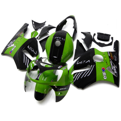 エルフィ Black Green Injection Fairing For Kawasaki ZX10R Ninja ZX-10R 2004