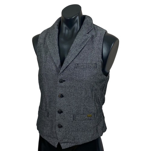 Scotch & Soda Wool Blend Waist Coat Men's L/G Grey Lapels & Pouchet Brand New - Picture 2 of 23