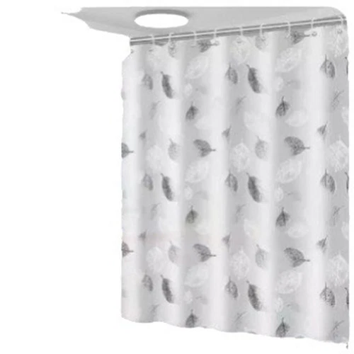 Sophisticated Opaque LEAF PRINTED shower curtain made of peva material - Picture 6 of 14