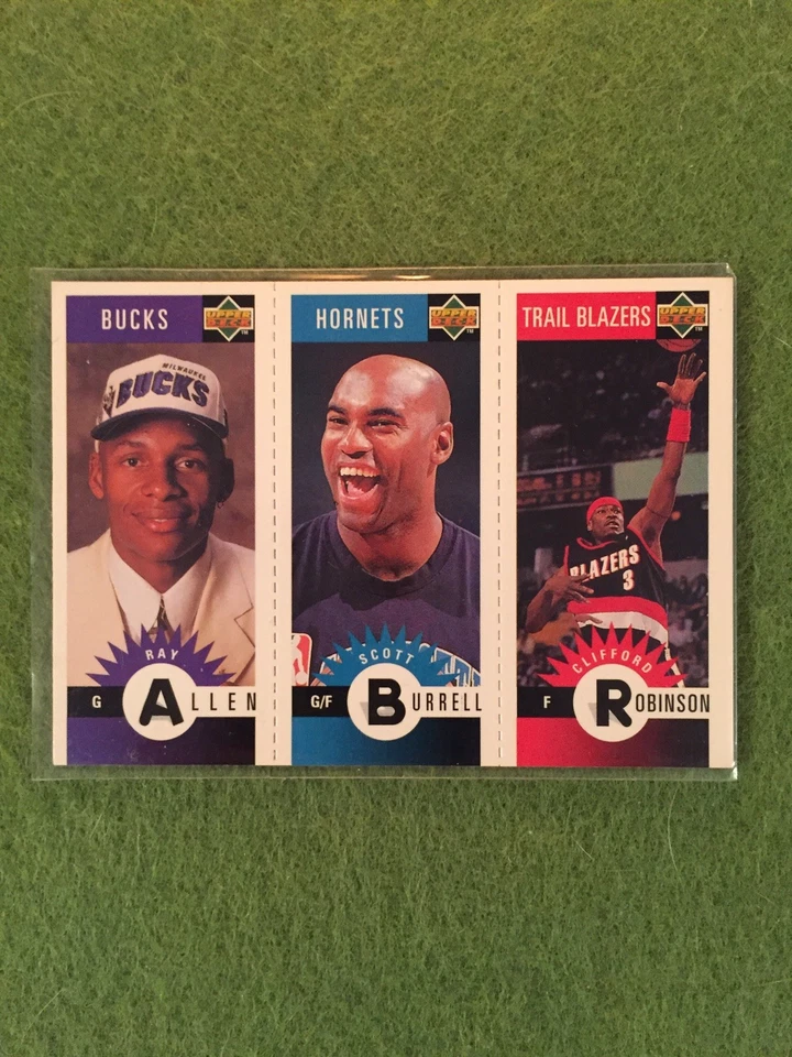 Tarjeta de baloncesto de novato Ray Allen Rookie Robinson RC 1996 cubierta superior Foto 3 de 4