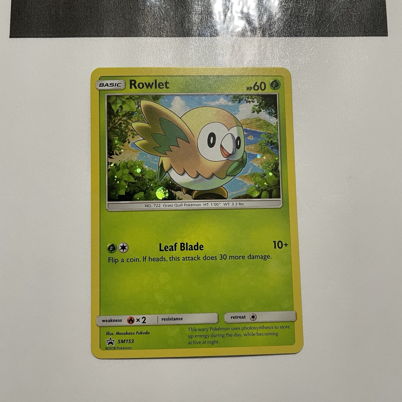 Pokemon TCG Rowlet SM153 Holo Sun and Moon Promo Trading Card NM Mint