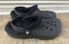 Crocs Baya Lined Comfort Faux Fur Slip On Clogs Black 11692 Mens 10 Women 12
