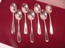 Set Of 7 Oneida RELIANCE Soup Spoons Glossy Stainless 6 3/4" B
