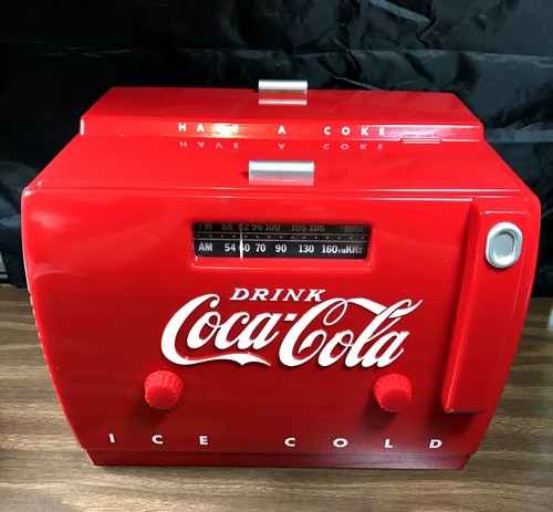 vintage 1980s coca-cola coke old-tyme cooler am fm radio