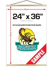 24" Pine Wood Magnetic Poster Hanger - Natural