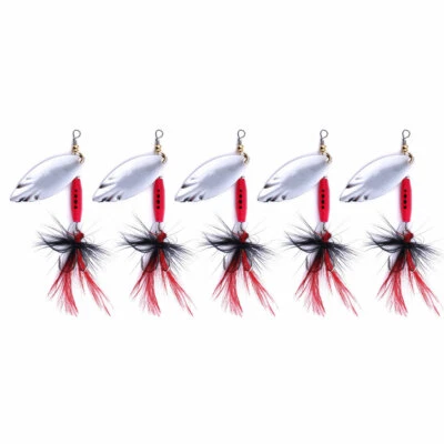 5pcs Leurre de pêche Cuillier Spinner7cm*8.4G Argent Poisson Nageur - Photo 1/4