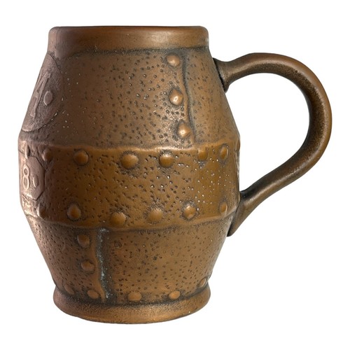 Antique Clewell Pottery Copper Clad Mug APA 1908 Made in Canton Ohio USA 1900s - Picture 4 of 15