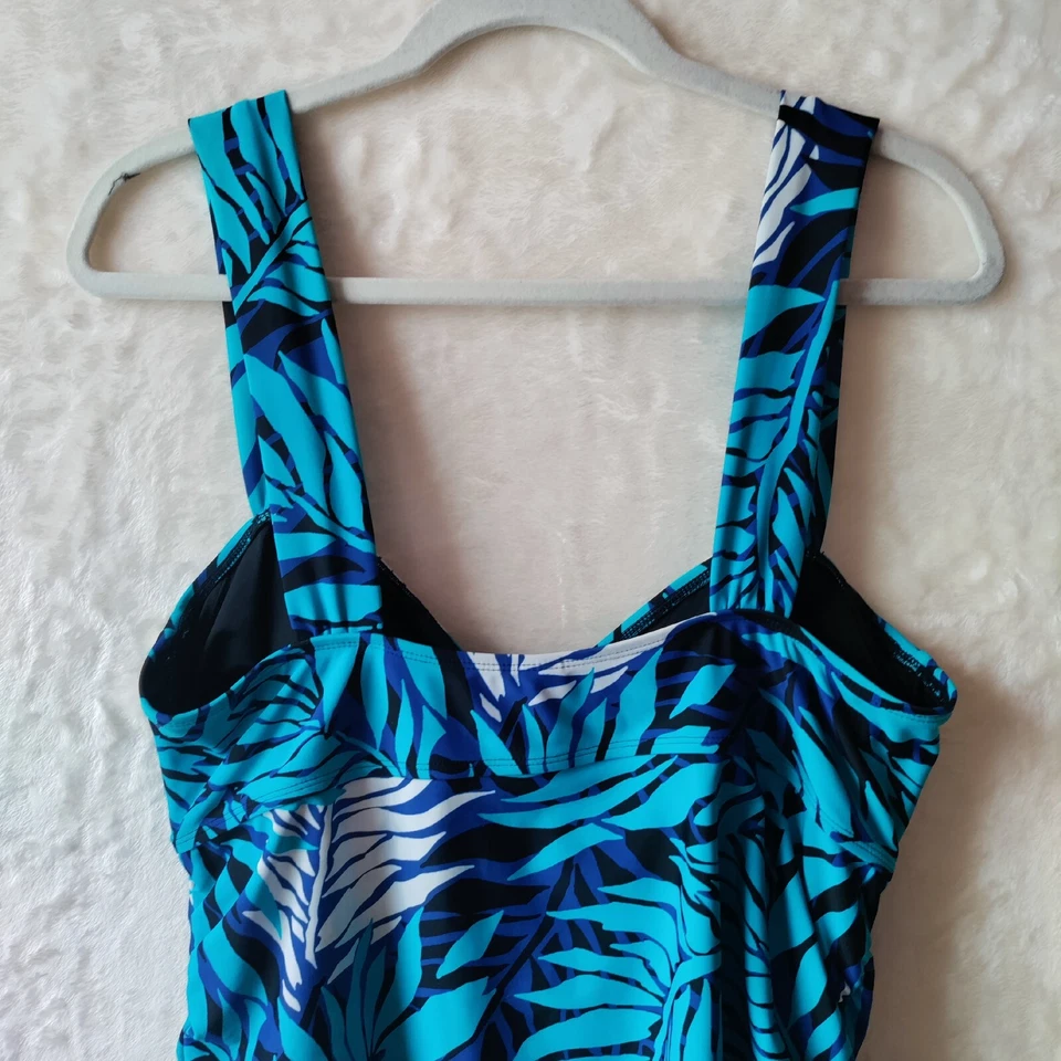 Tankini Tropical Escape Floral Acanalado Acolchado Correas Gruesas EXCELENTE Para Mujer Talla Grande 18 Foto 4 de 4