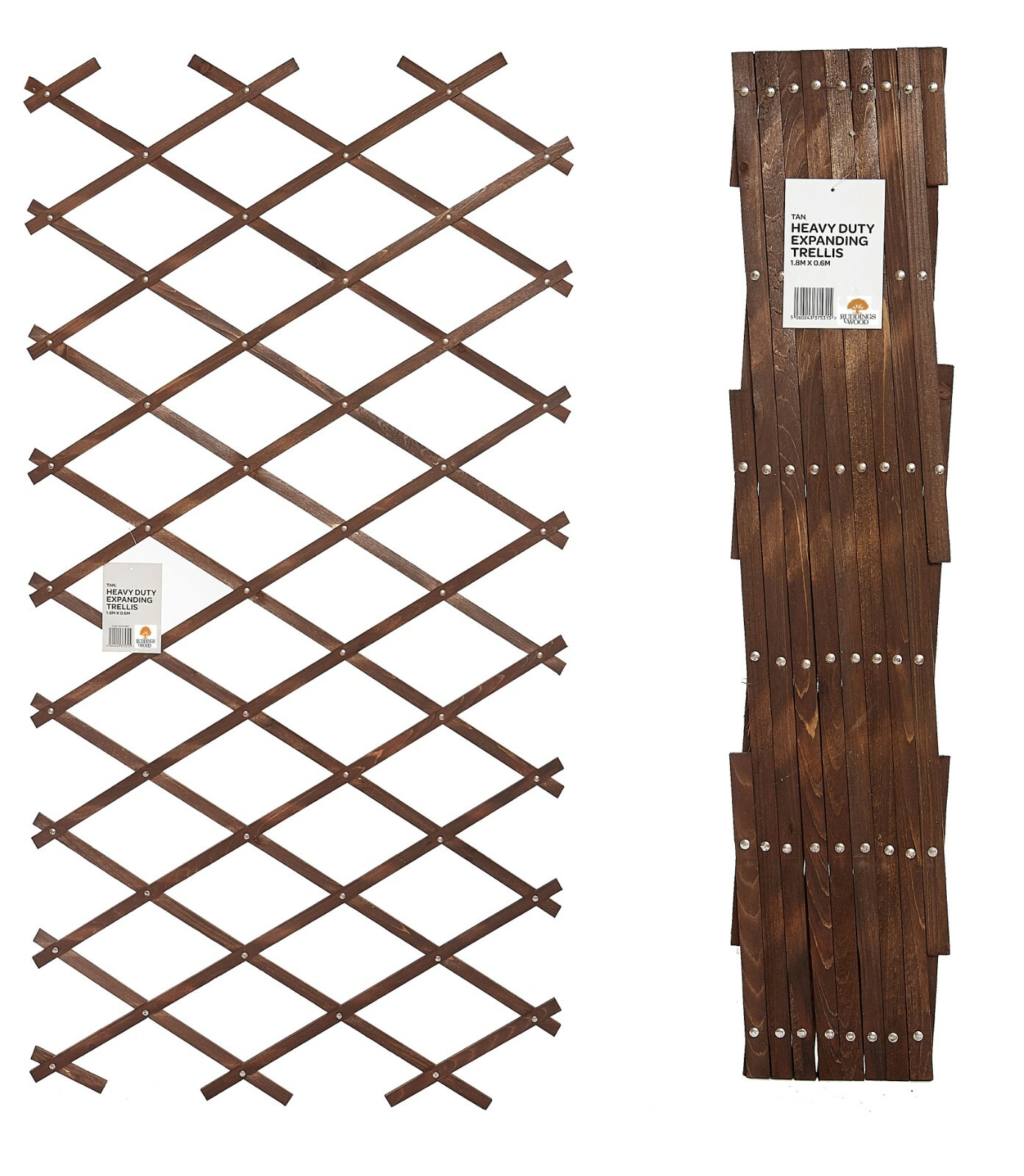 Expanding Wood Garden Trellis Climbing Plant Panel Support Riveted 180cm 2Pcs